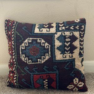 Antique Turkish rug pillow